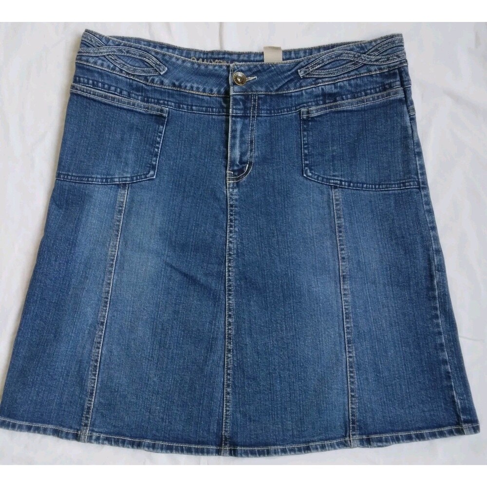 Canyon River Blues Jean Denim Skirt A Line Flare Y2K Casual Boho Women's XL - Picture 2 of 5